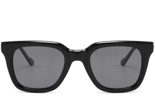 Occhiali da sole rettangolari in acetato nero #BS2607-0517