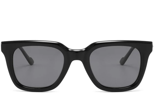 Gafas de sol rectangulares de acetato negro #BS2607-0517