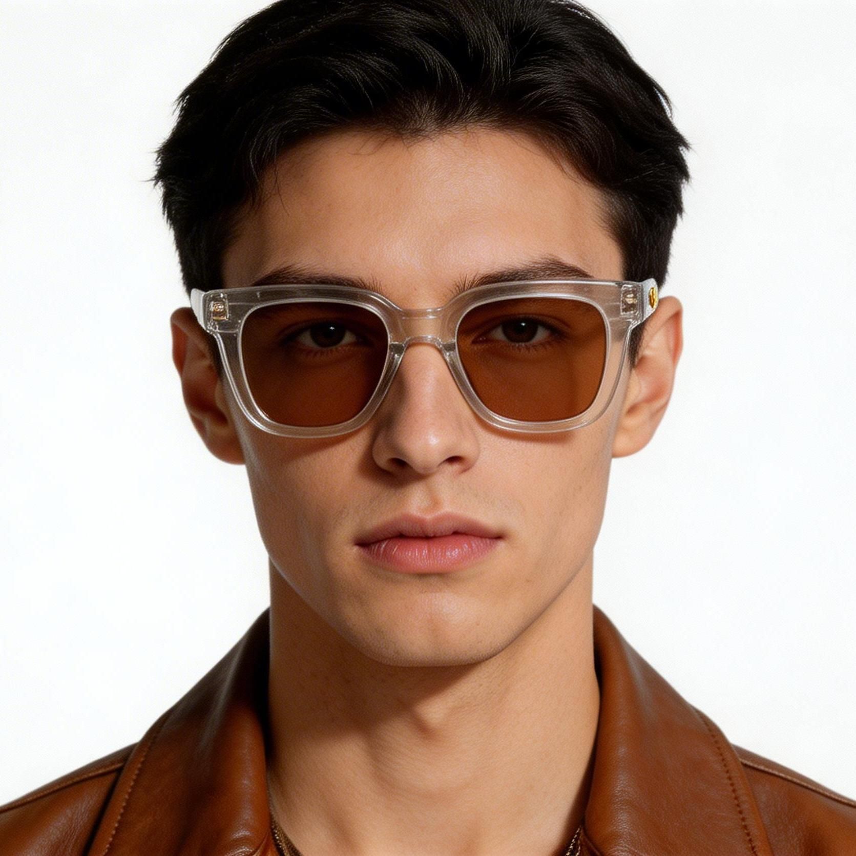 Rectangular Transparent Acetate Sunglasses #BS2607-0518