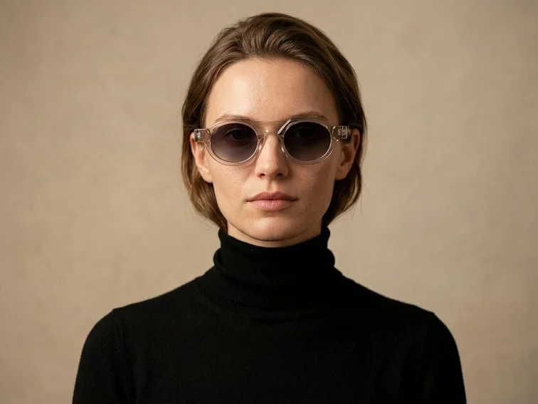 Round Transparent Acetate Sunglasses #BS2607-0521