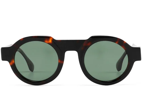 Lunettes de soleil rondes en acétate écaille de tortue #BS2607-0522