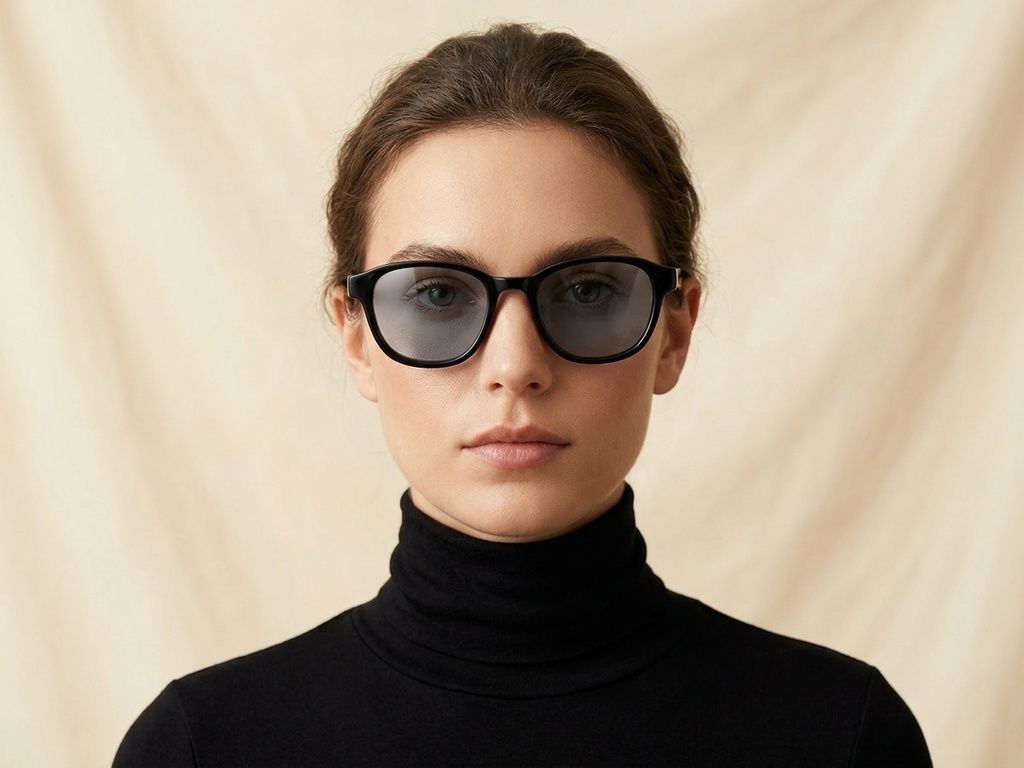 Oval Black Acetate Sunglasses #BS2607-0527
