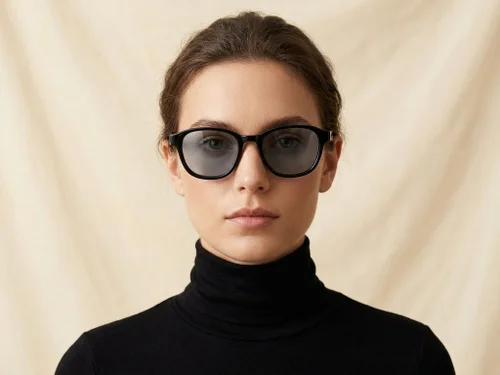 Lunettes de soleil ovales en acétate noir #BS2607-0527
