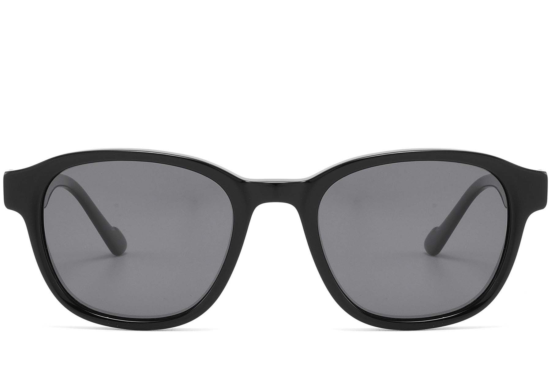 Oval Black Acetate Sunglasses #BS2607-0527
