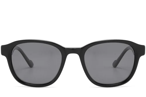 Lunettes de soleil ovales en acétate noir #BS2607-0527