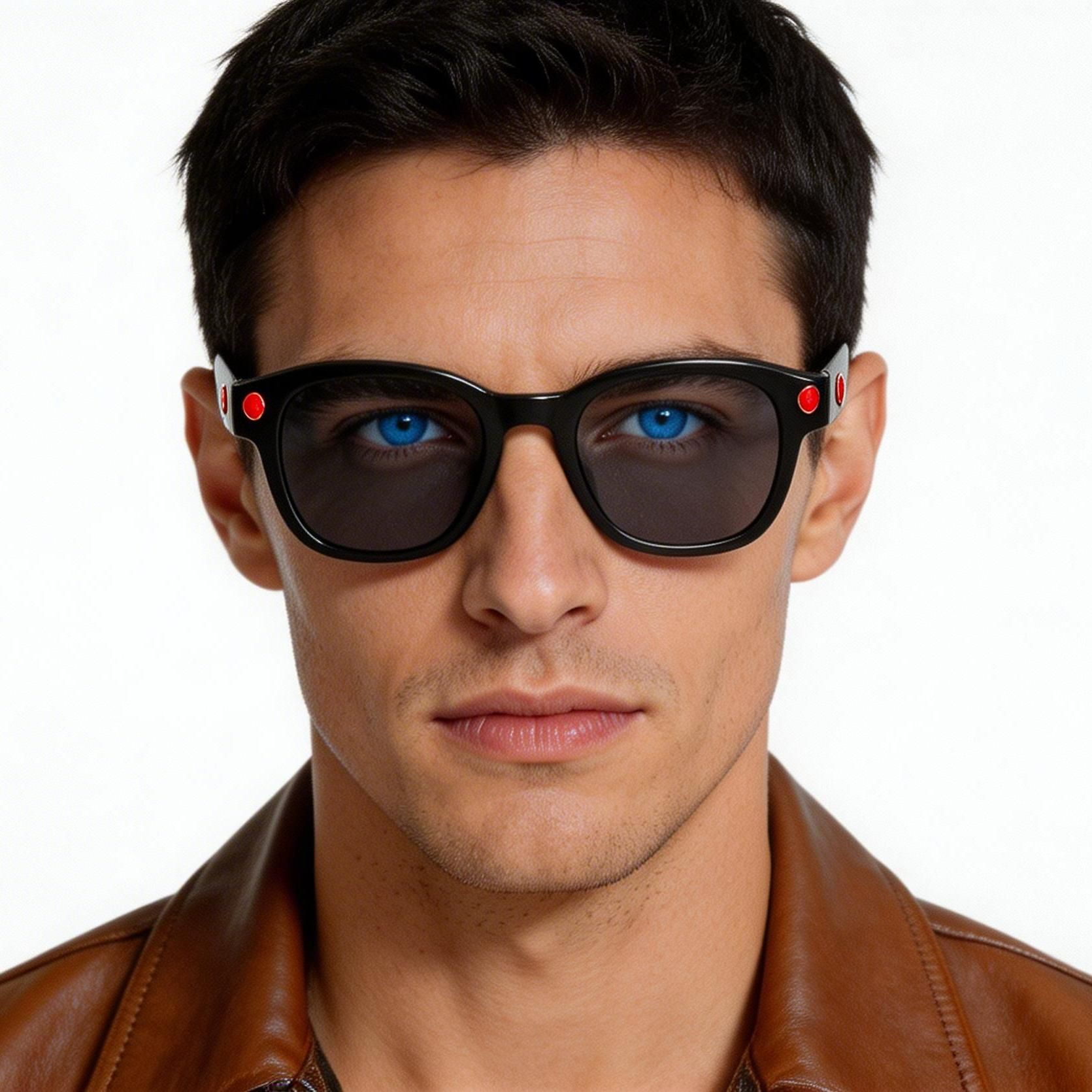 Oval Black Acetate Sunglasses #BS2607-0527