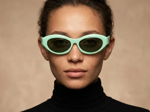 Lunettes de soleil papillon en acétate vert #BS2607-0529