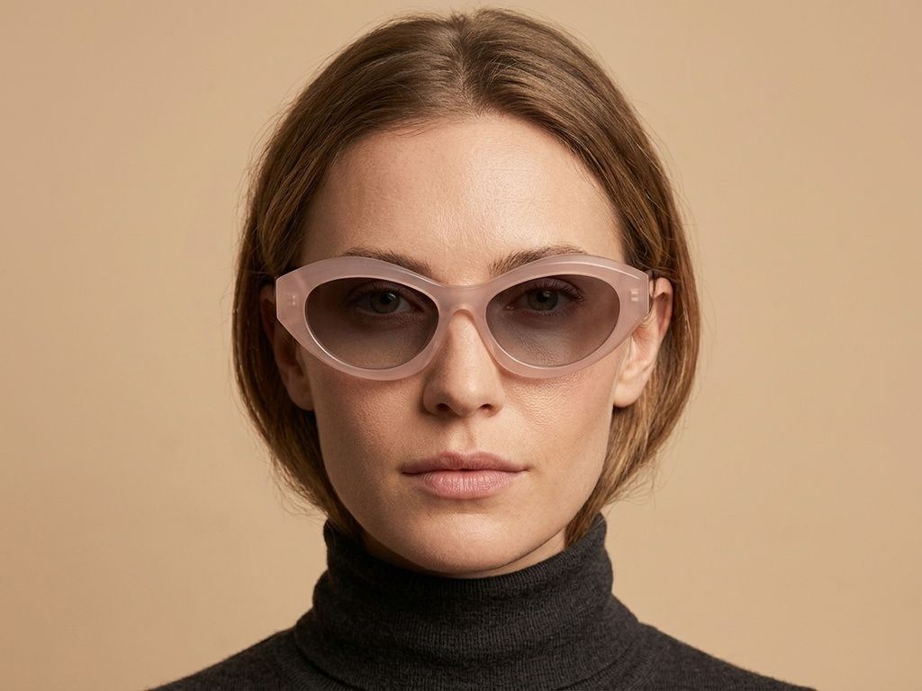 Lunettes de soleil papillon en acétate rose #BS2607-0531