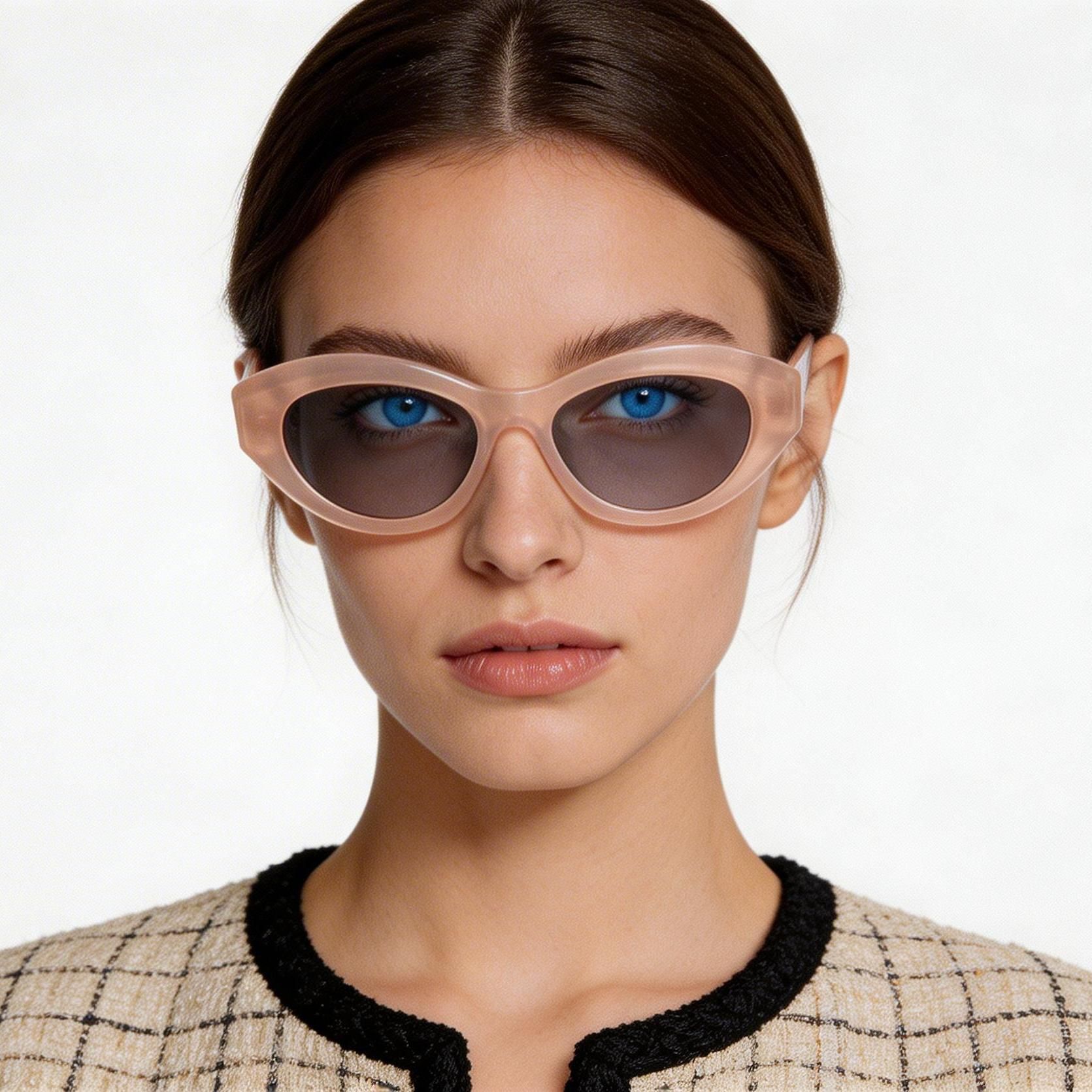 Sonnenbrille aus rosafarbenem Acetat mit Schmetterlingsmotiv #BS2607-0531