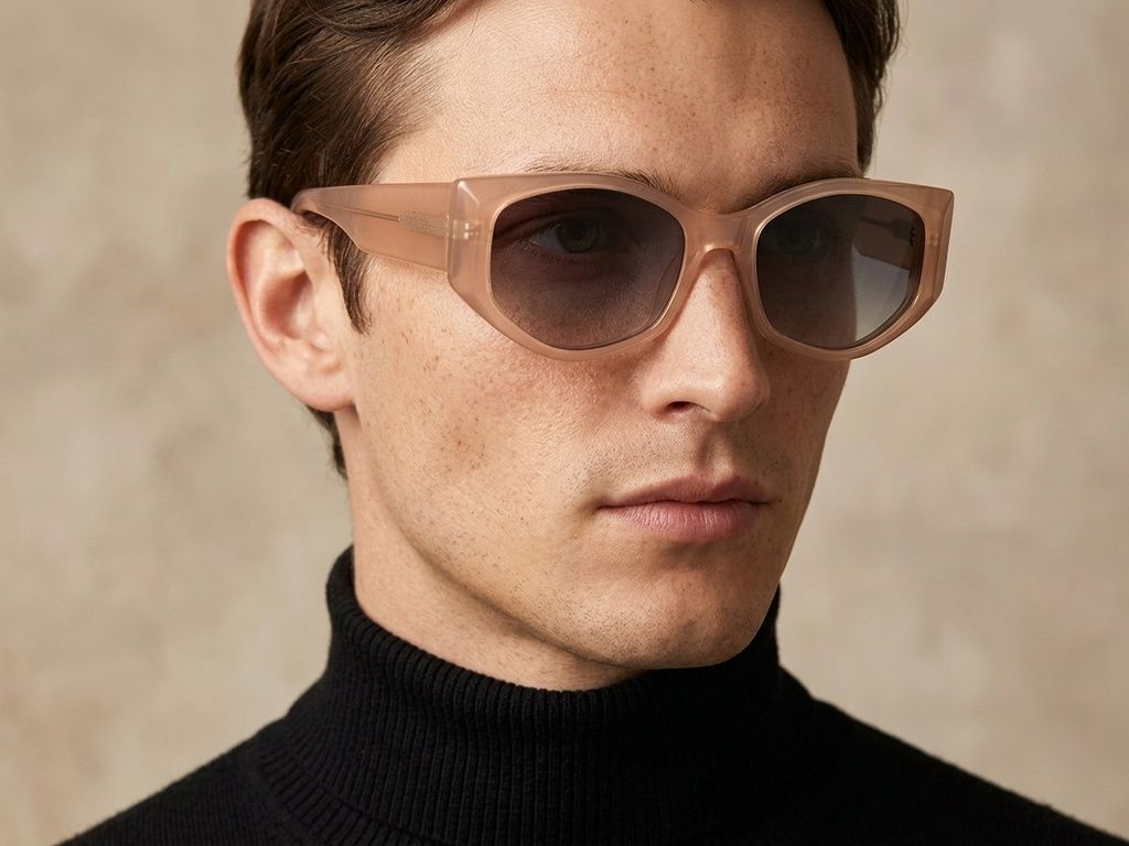 Geometric Pink Acetate Sunglasses #BS2607-0532