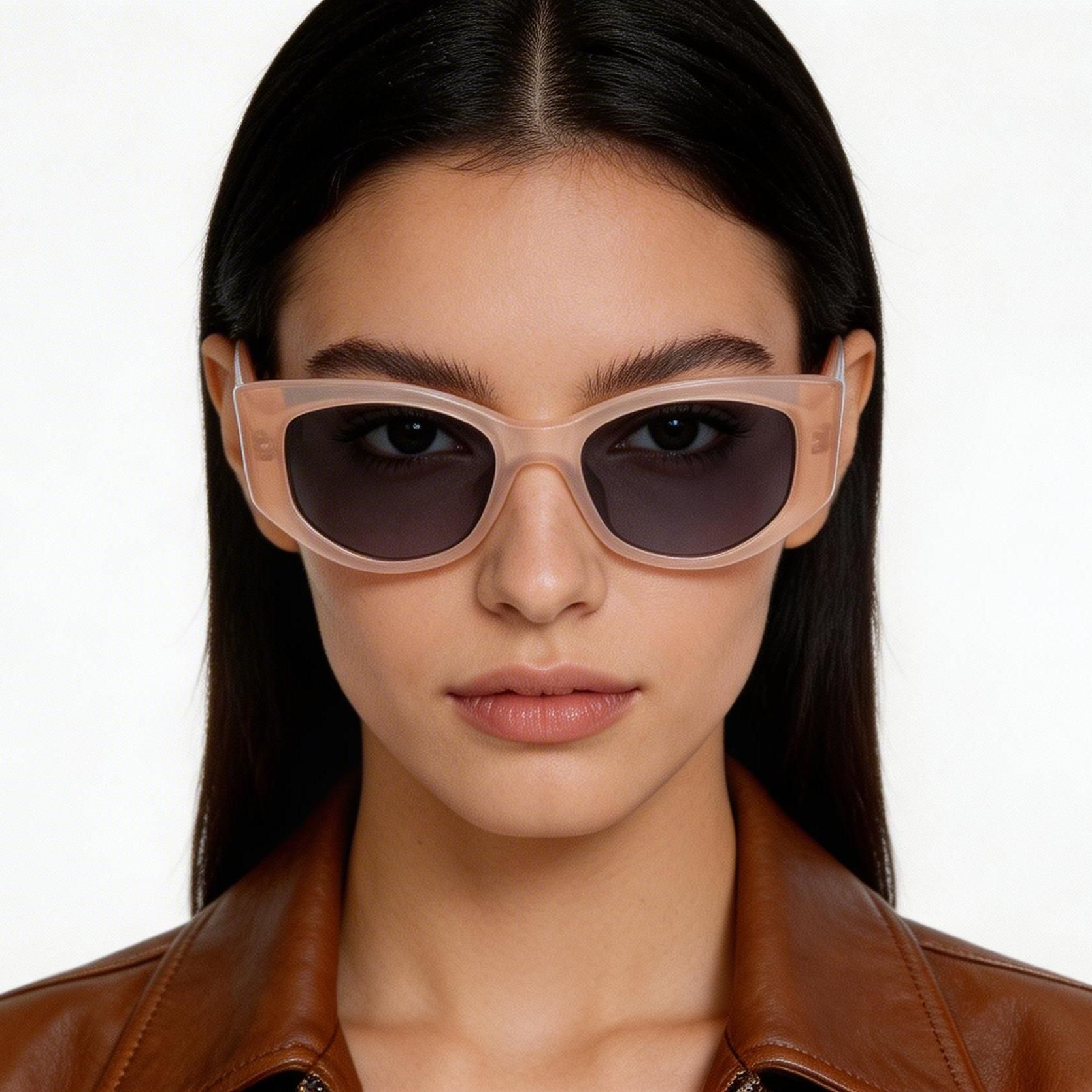 Lunettes de soleil géométriques en acétate rose #BS2607-0532