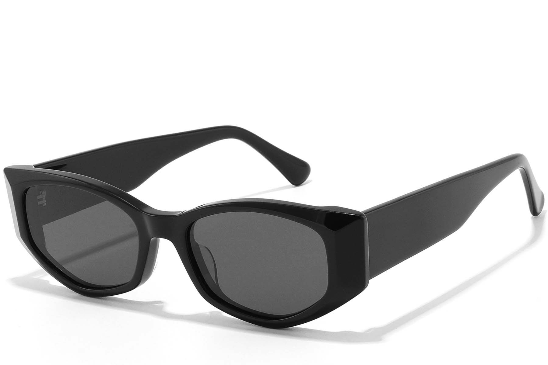 Geometric Black Acetate Sunglasses #BS2607-0533