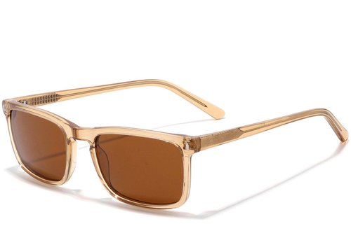 Lunettes de soleil rectangulaires en acétate marron #BS2607-0537