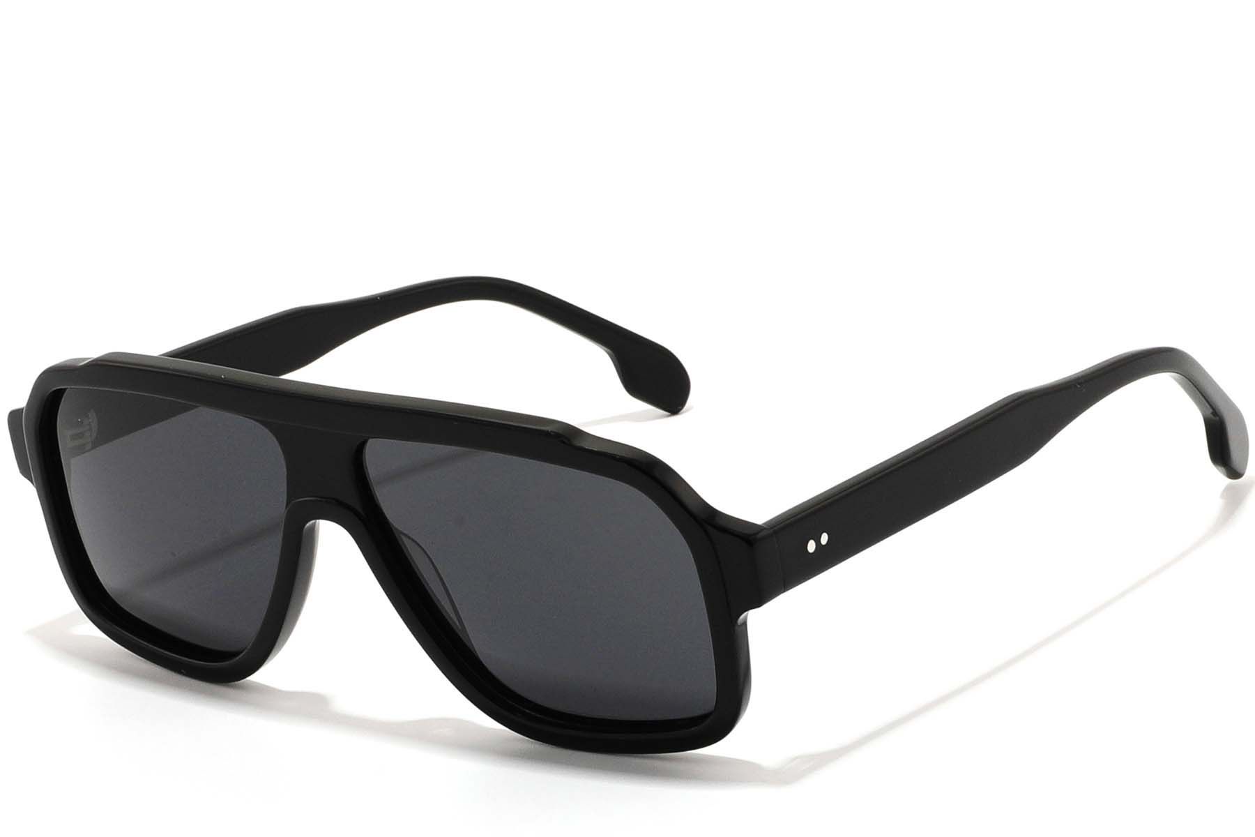 Aviator Black Acetate Sunglasses #BS2607-0544