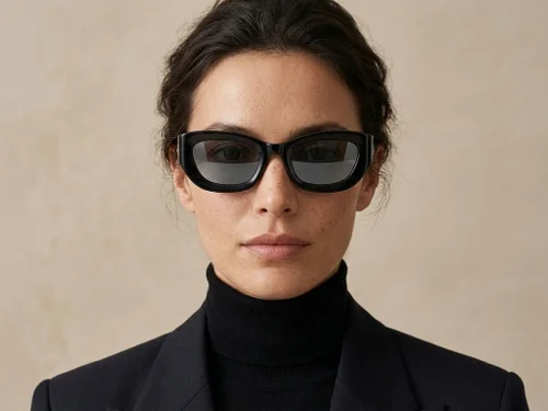 Lunettes de soleil papillon en acétate noir #BS2607-0550