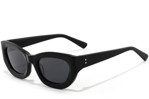 Lunettes de soleil papillon en acétate noir #BS2607-0550