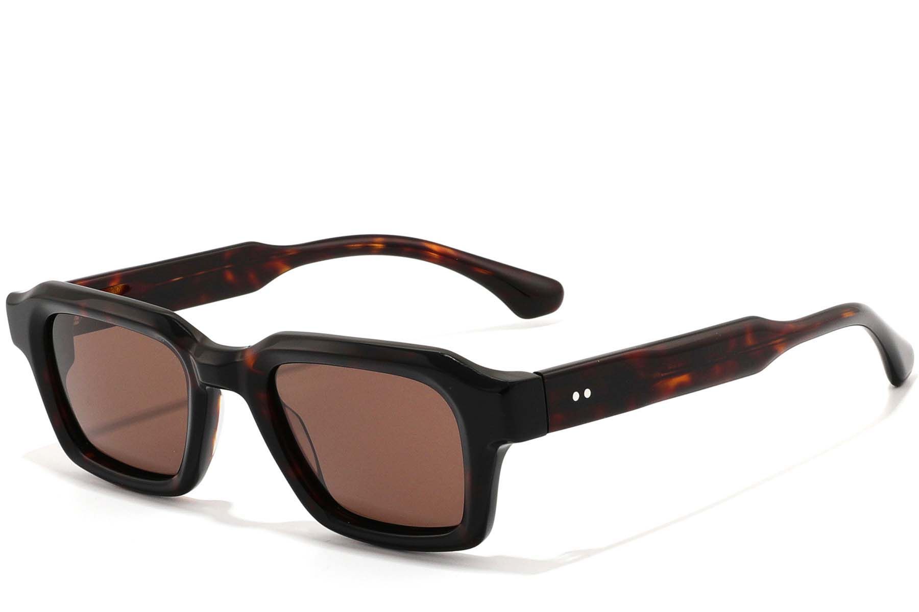 Rectangular Tortoiseshell Acetate Sunglasses #BS2607-0566
