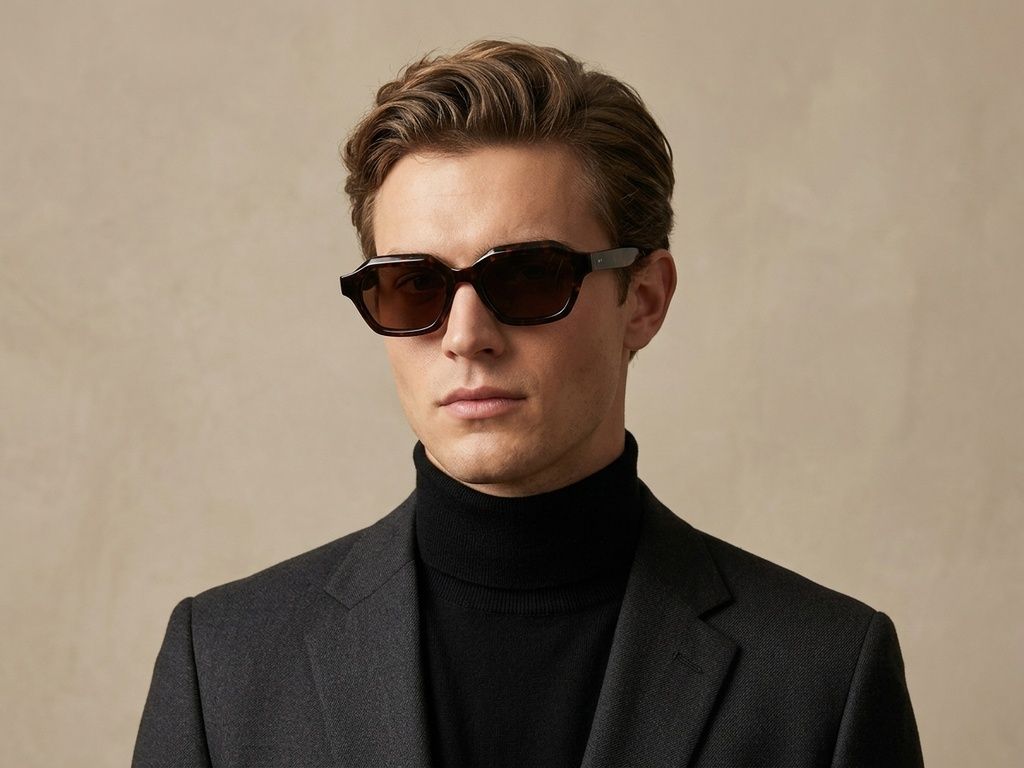Geometric Tortoiseshell Acetate Sunglasses #BS2607-0572