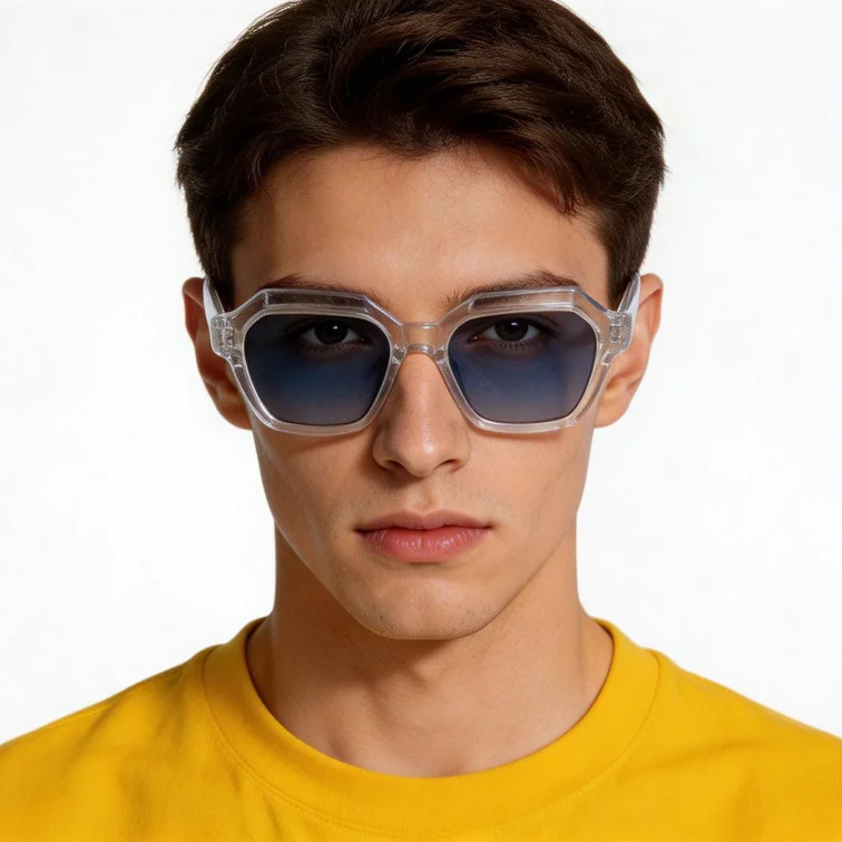 Geometric Transparent Acetate Sunglasses #BS2607-0573