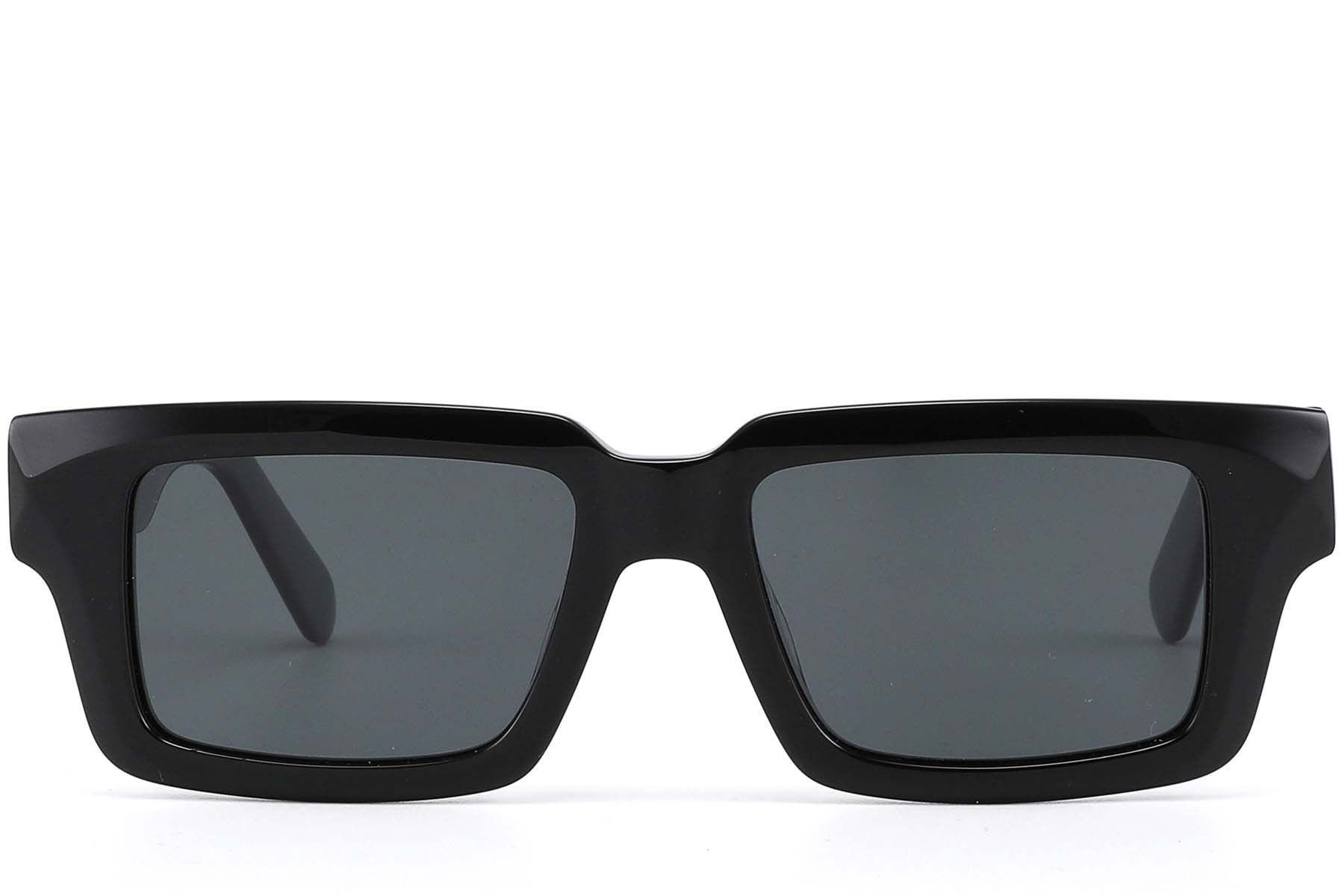 Rectangular Black Acetate Sunglasses #BS2607-0577