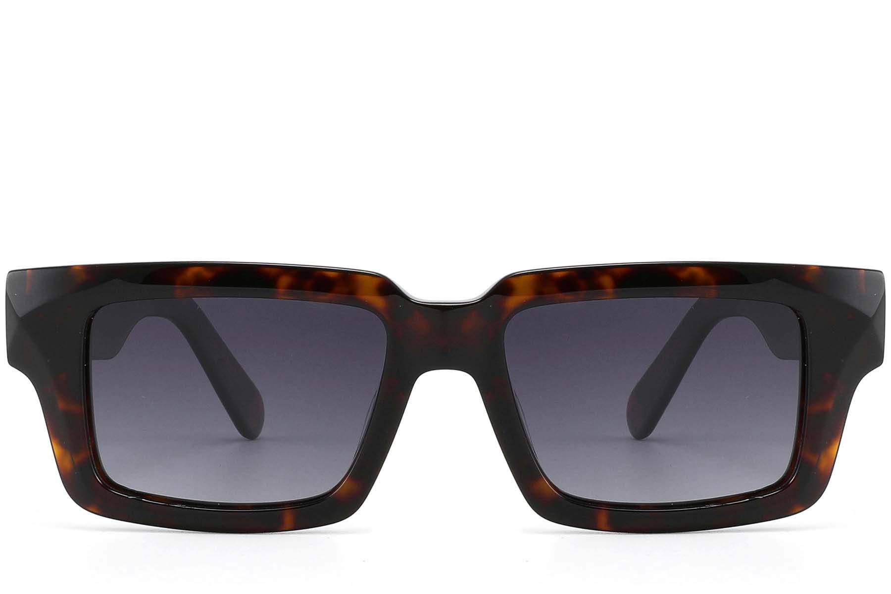 Gafas de sol rectangulares de acetato con montura de carey n.° BS2607-0578