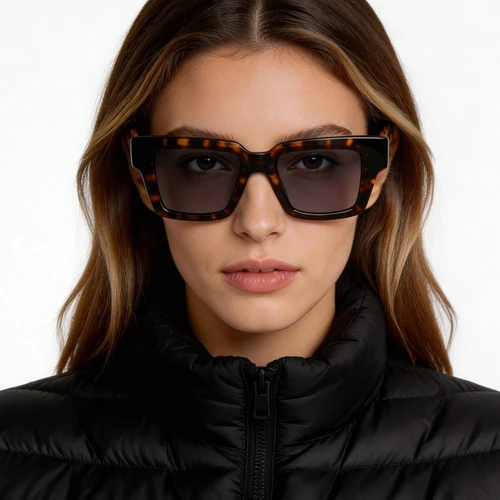 Gafas de sol rectangulares de acetato con montura de carey n.° BS2607-0578