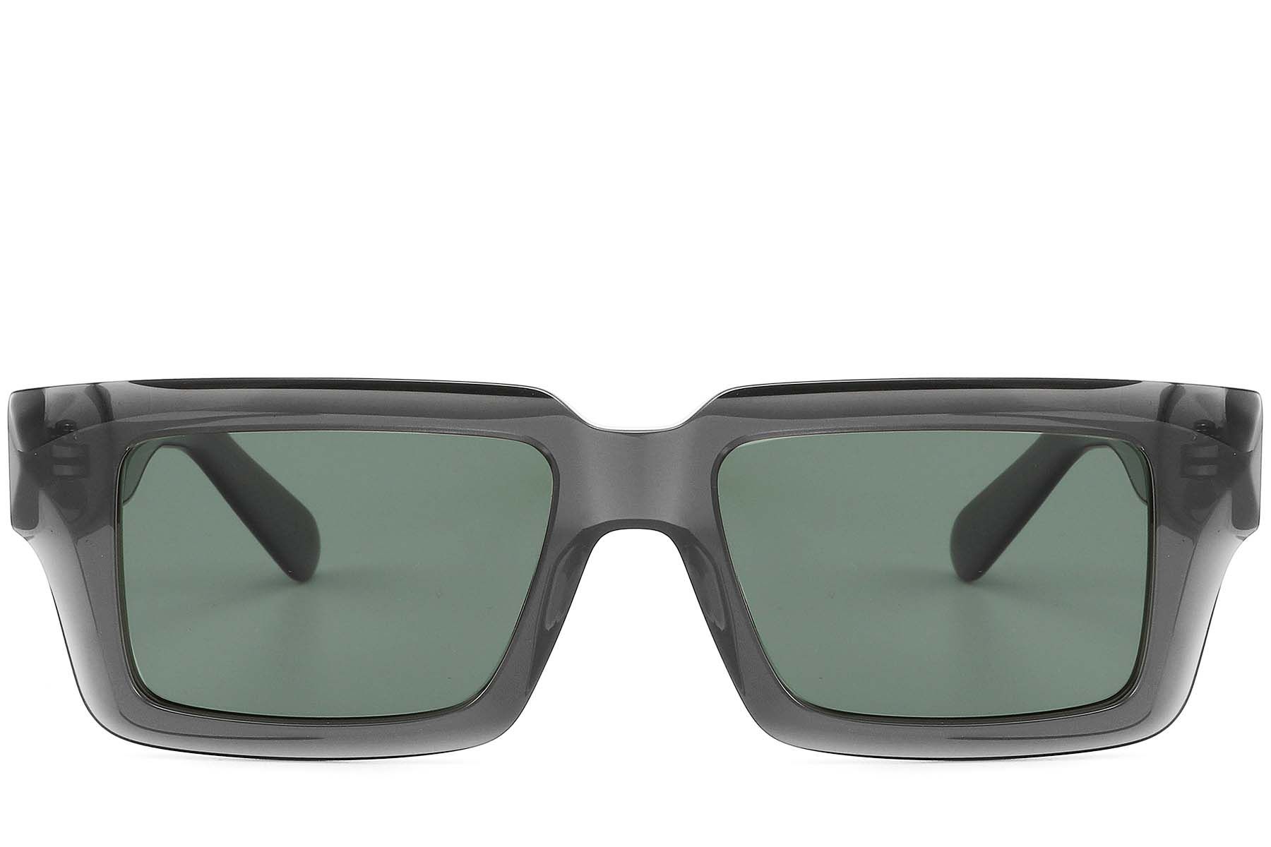 Rectangular Grey Acetate Sunglasses #BS2607-0579