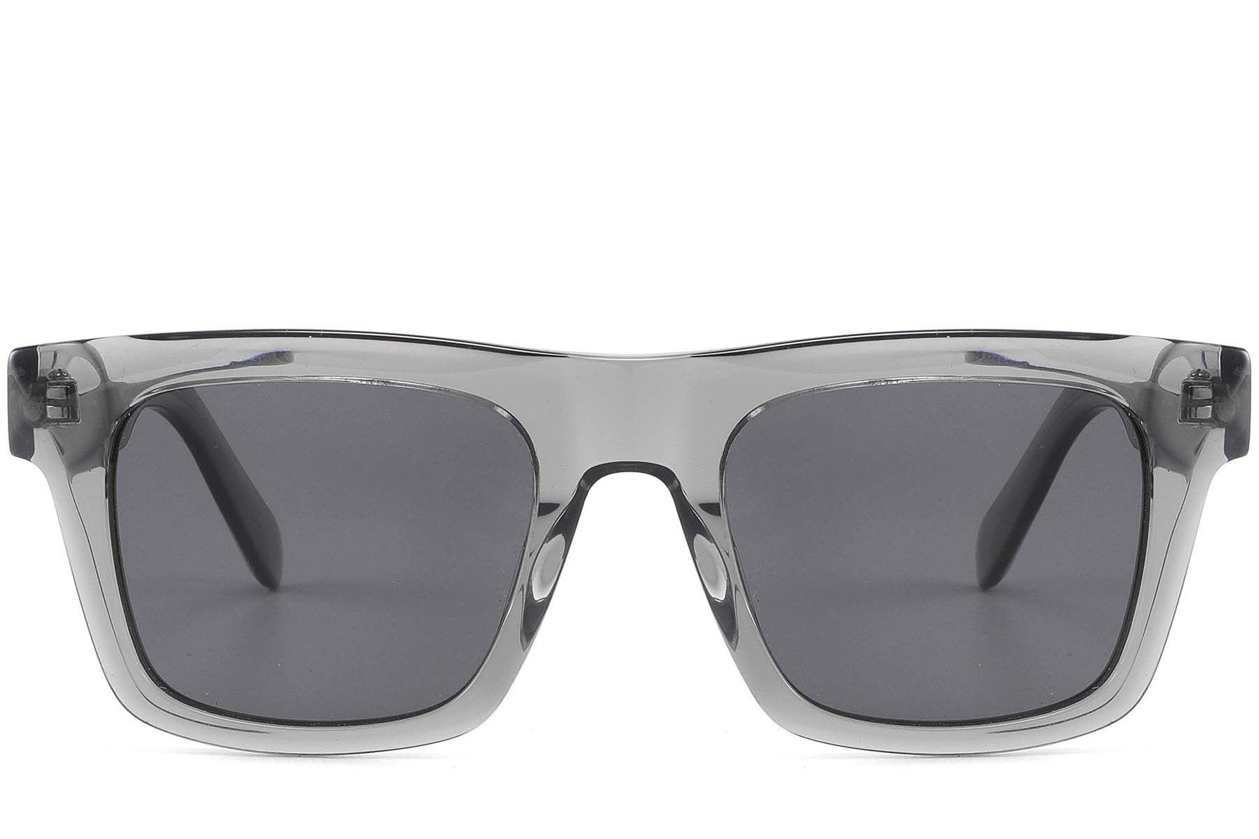 Rectangular Grey Acetate Sunglasses #BS2607-0582
