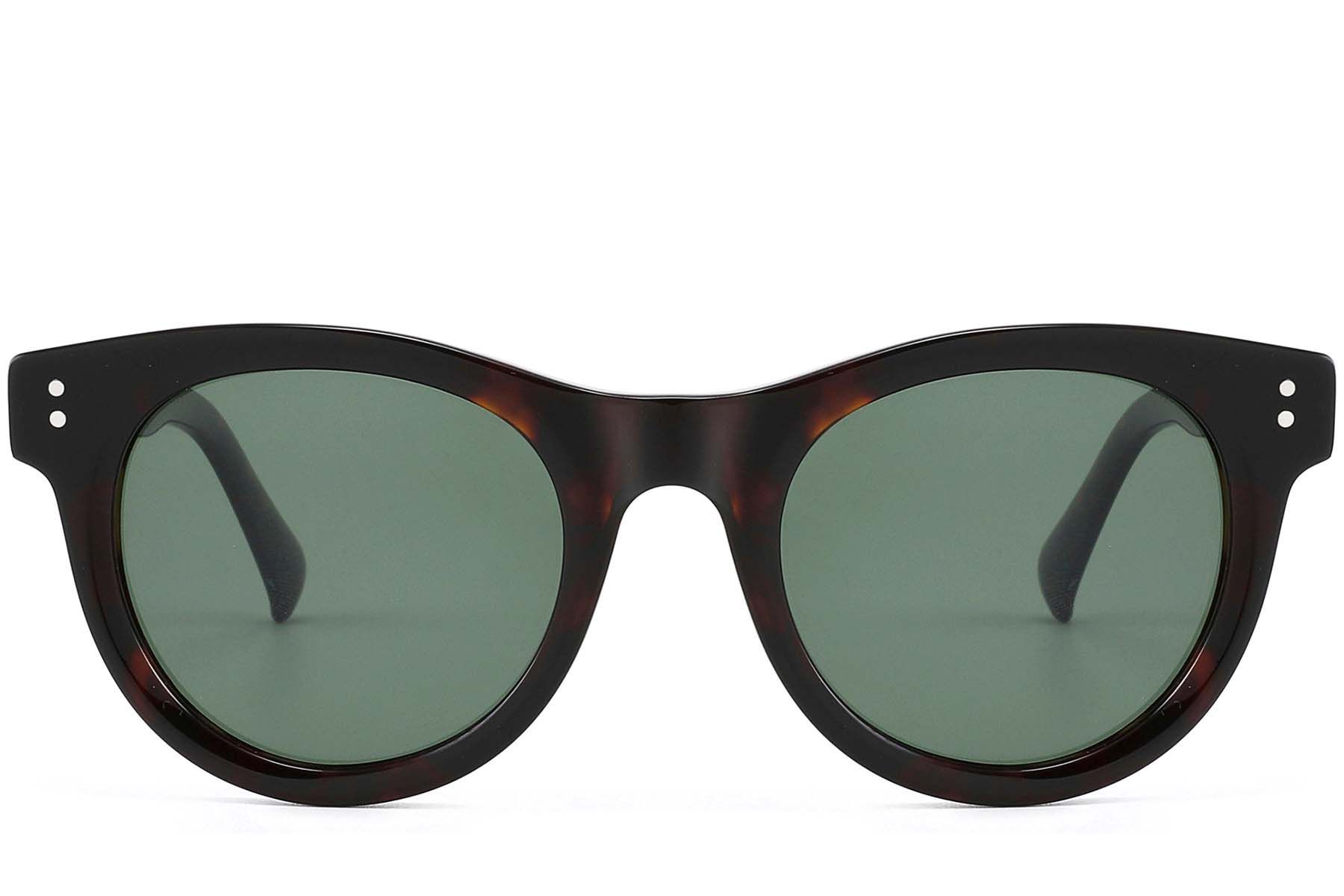 Round Tortoiseshell Acetate Sunglasses #BS2607-0585