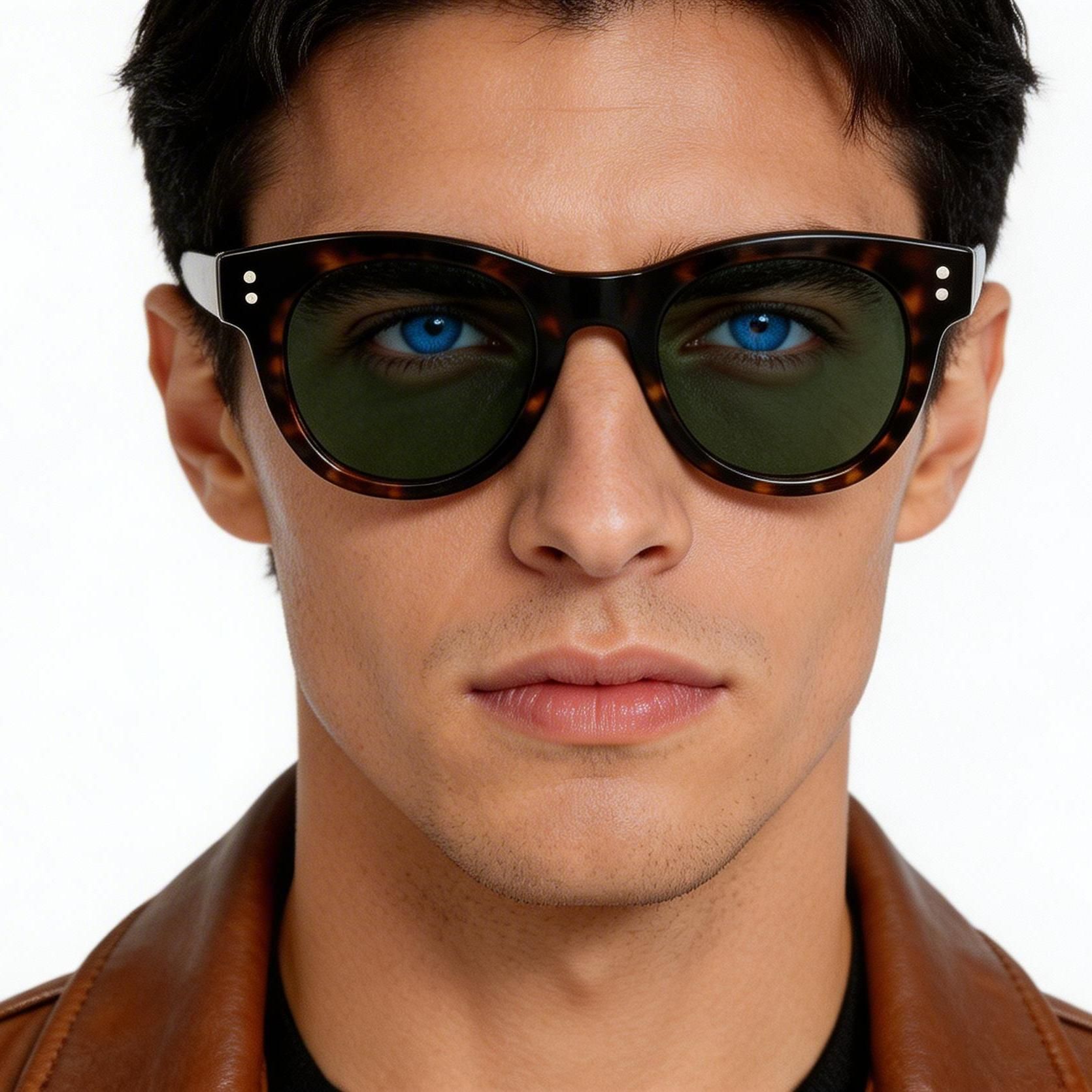 Round Tortoiseshell Acetate Sunglasses #BS2607-0585