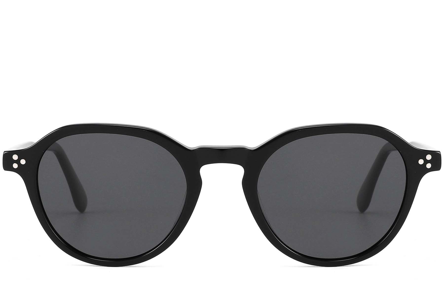 Oval Black Acetate Sunglasses #BS2607-0591