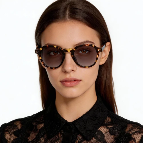 Gafas de sol ovaladas de acetato con montura de carey n.° BS2607-0593