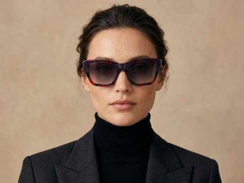 Lunettes de soleil papillon en acétate écaille de tortue #BS2607-0595