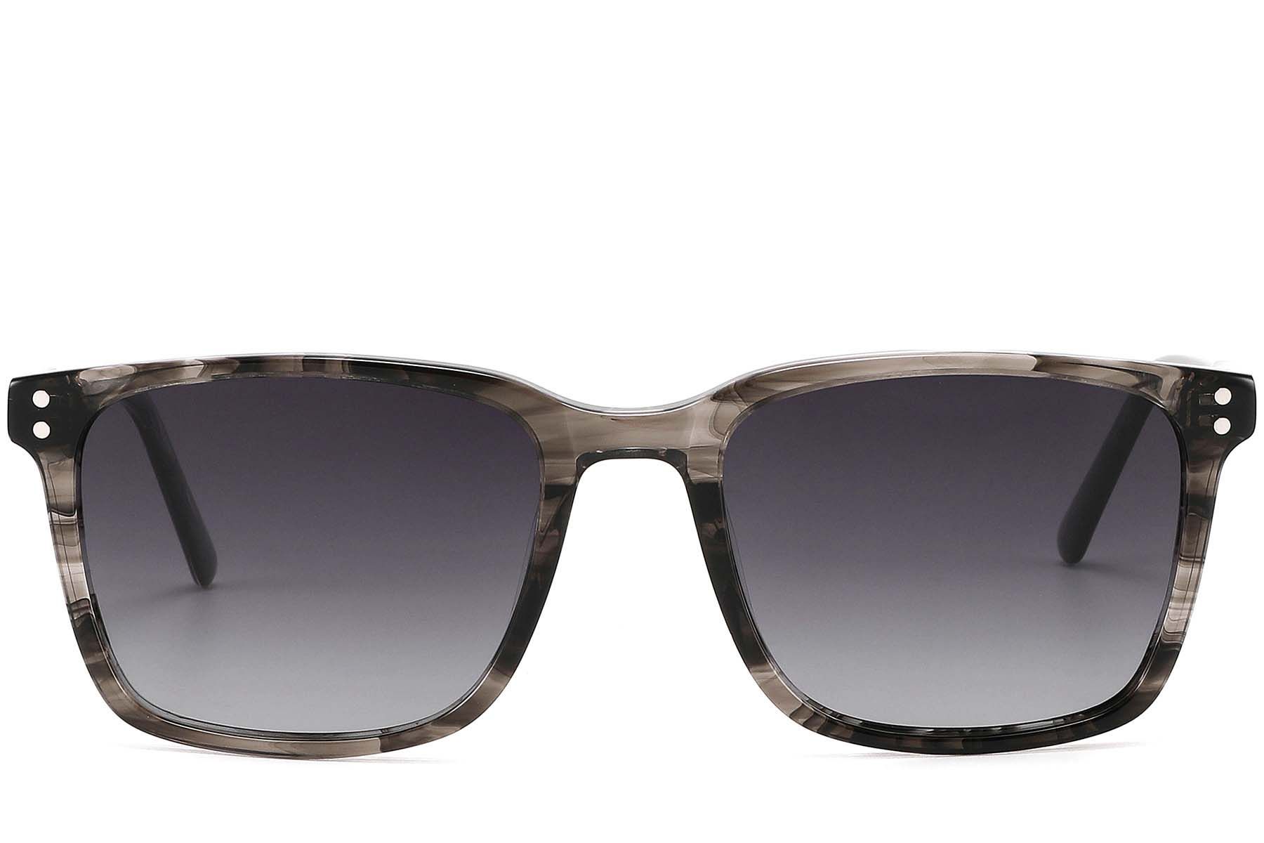 Rectangular Black Acetate Sunglasses #BS2607-0600