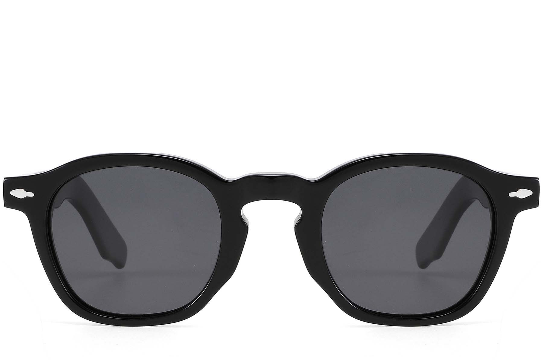 Rectangular Black Acetate Sunglasses #BS2607-0606