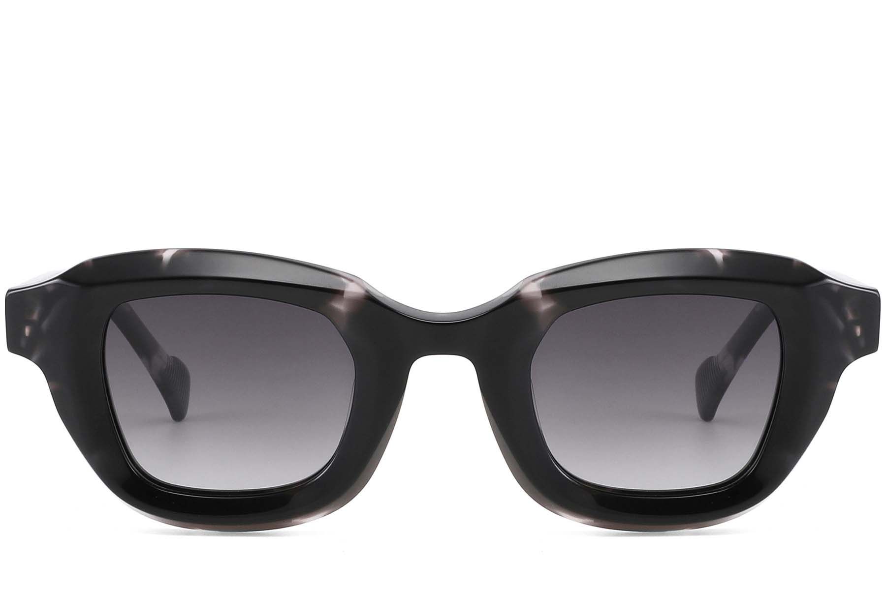 Rectangular Black Acetate Sunglasses #BS2607-0612