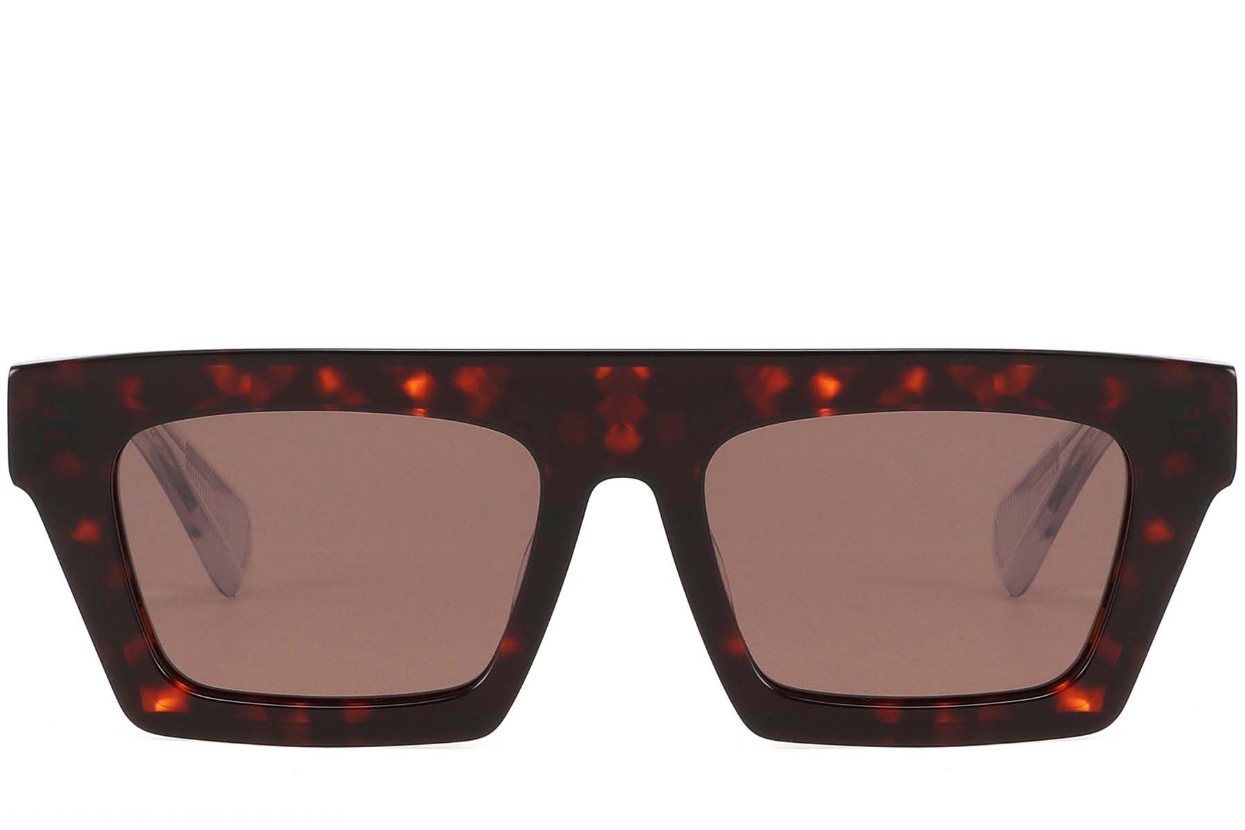 Rectangular Tortoiseshell Acetate Sunglasses #BS2607-0614