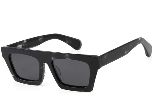 Gafas de sol rectangulares de acetato negro #BS2607-0616