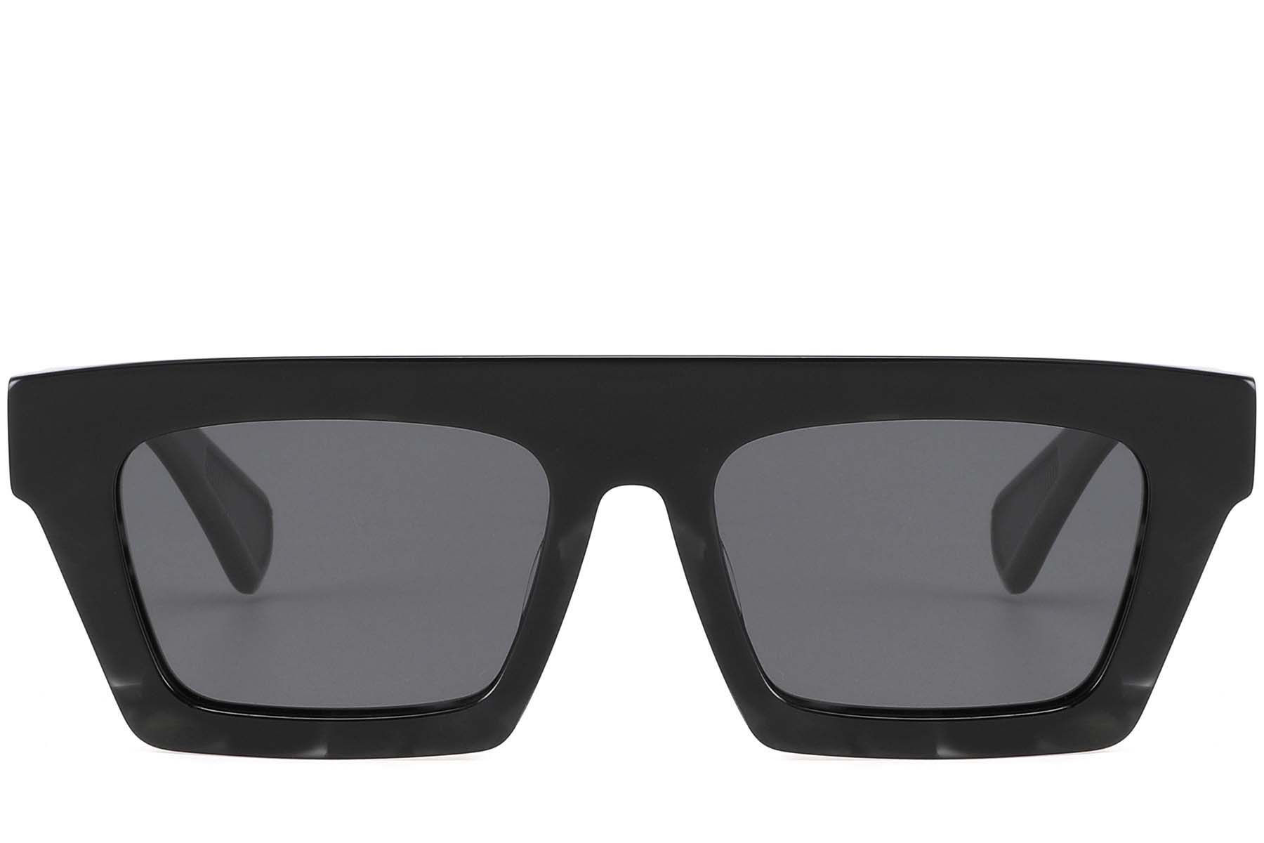 Rectangular Black Acetate Sunglasses #BS2607-0616