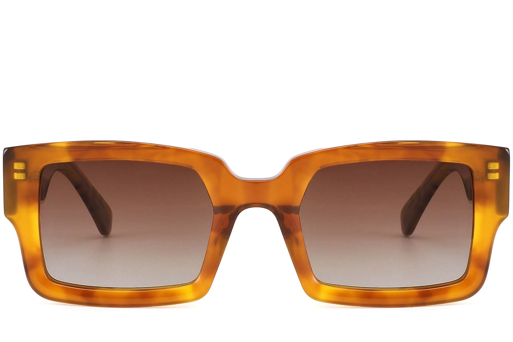 Rectangular Tortoiseshell Acetate Sunglasses #BS2607-0618
