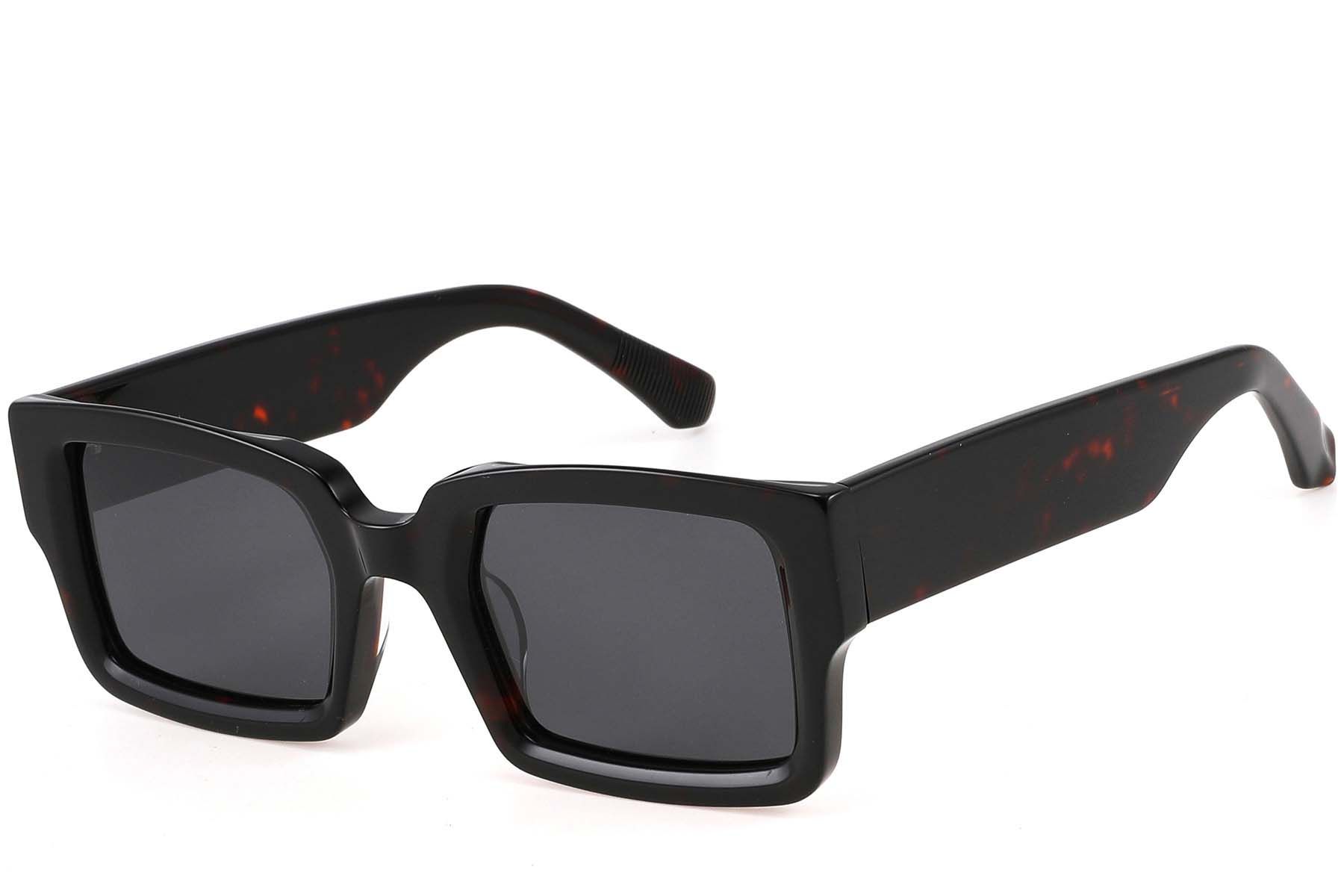 Rectangular Tortoiseshell Acetate Sunglasses #BS2607-0620