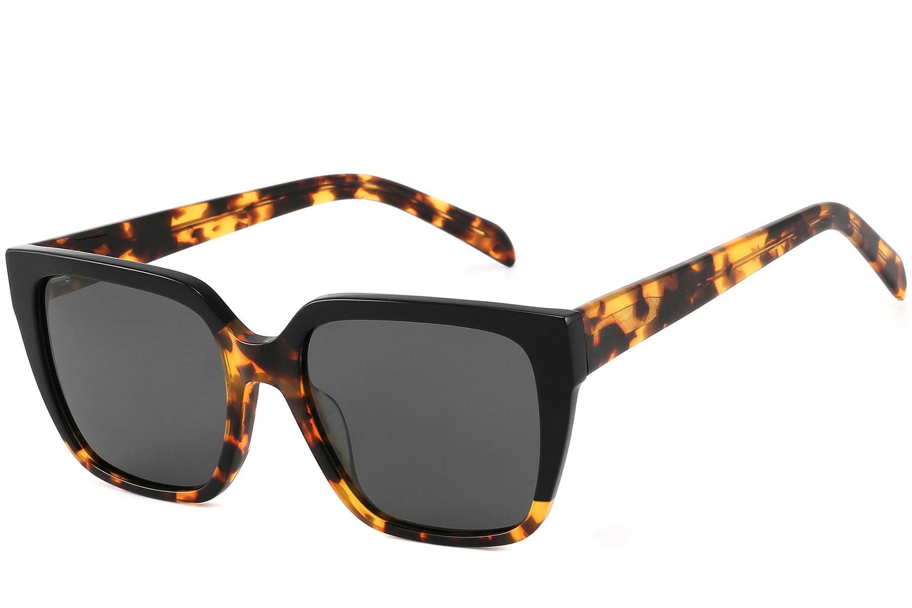Rectangular Tortoiseshell Acetate Sunglasses #BS2607-0622