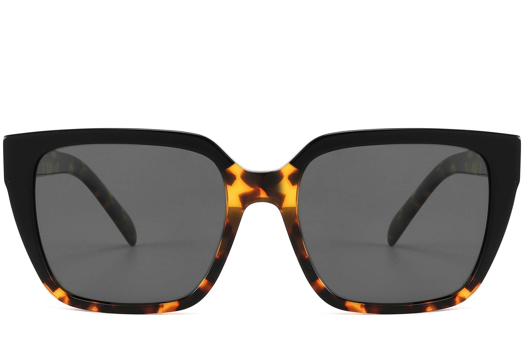 Rectangular Tortoiseshell Acetate Sunglasses #BS2607-0622