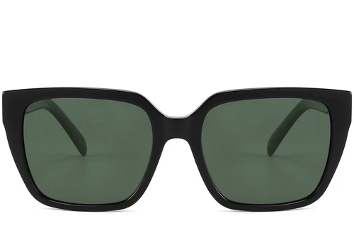 Gafas de sol rectangulares de acetato negro #BS2607-0623