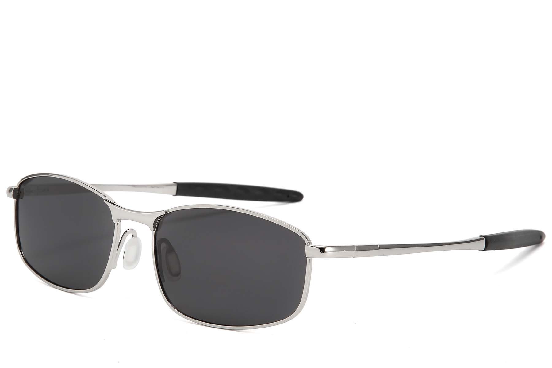 Oval Silver Metal Polarized Sunglasses #BS2607-0625