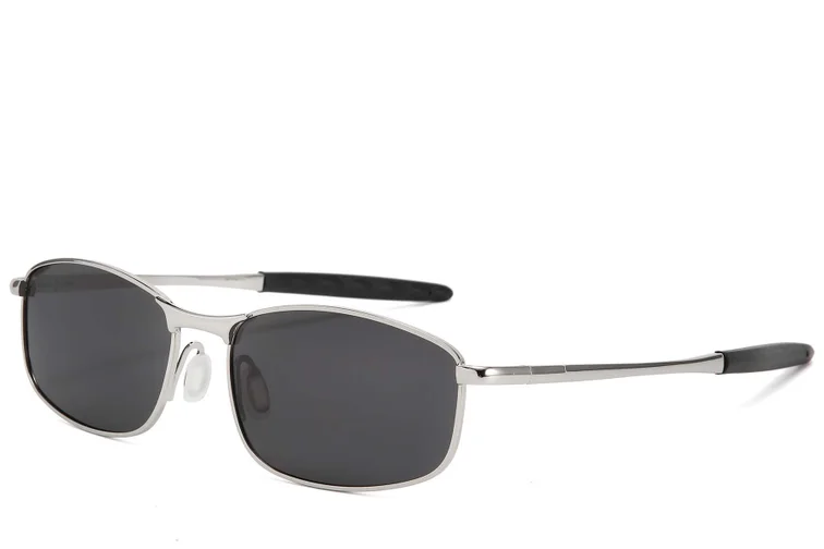 Oval Silver Metal Polarized Sunglasses #BS2607-0625