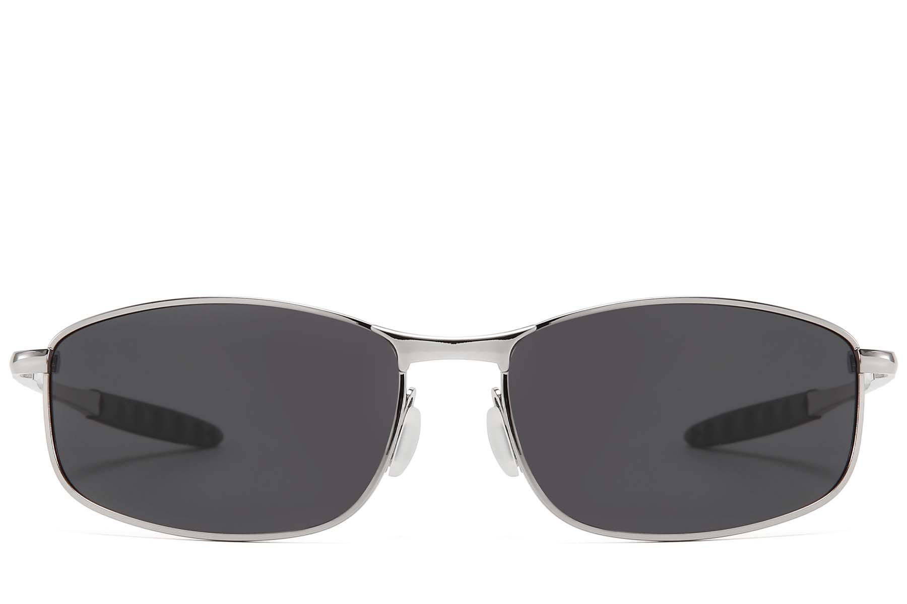Oval Silver Metal Polarized Sunglasses #BS2607-0625