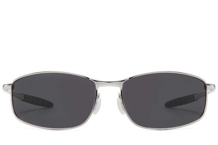 Oval Silver Metal Polarized Sunglasses #BS2607-0625