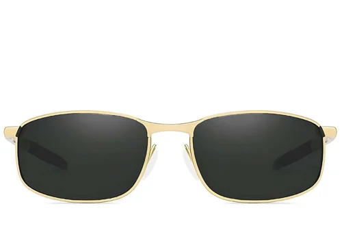 Lunettes de soleil ovales polarisées en métal doré #BS2607-0627