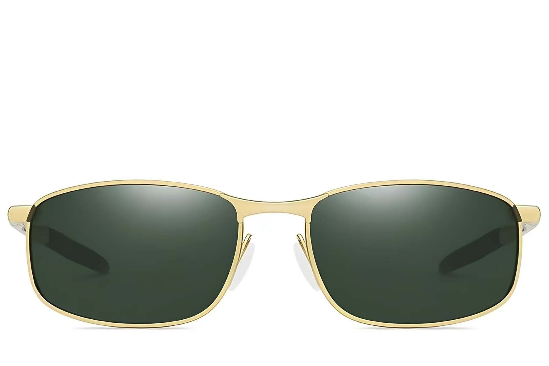 Lunettes de soleil ovales polarisées en métal doré #BS2607-0628